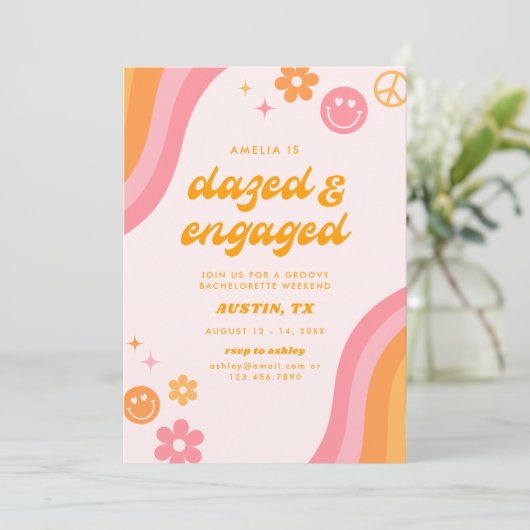 Dazed & Engaged Roze & Sinaasappel 4-daagse route Kaart (Staand voorkant)