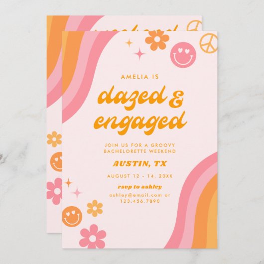 Dazed & Engaged Roze & Sinaasappel 4-daagse route Kaart (Voorkant / Achterkant)