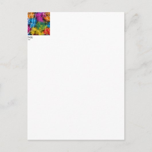 Dazhou China Stadsplattegrond Briefkaart (Voorkant)