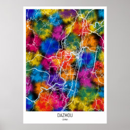 Dazhou China Stadsplattegrond Poster