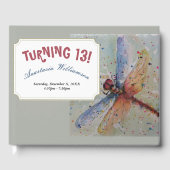 DAZLING COLORFUL DRAGON FLY TURNING 13 GASTENBOEK (Voorkant)