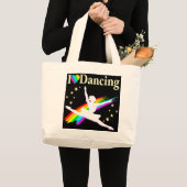 DAZLING IK HOOP VAN DANCING BALLERINA ONTWERP GROTE TOTE BAG (Voorkant (product))