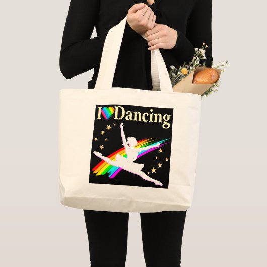 DAZLING IK HOOP VAN DANCING BALLERINA ONTWERP GROTE TOTE BAG (Voorkant (product))