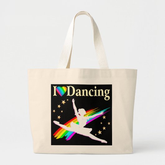DAZLING IK HOOP VAN DANCING BALLERINA ONTWERP GROTE TOTE BAG (Voorkant)