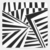 dazzle camouflage(black) vierkante sticker (Voorkant)