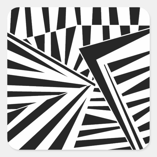 dazzle camouflage(black) vierkante sticker (Voorkant)