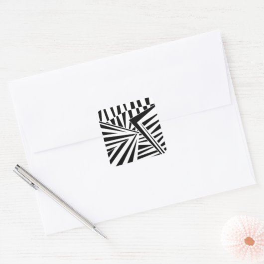 dazzle camouflage(black) vierkante sticker (Envelop)