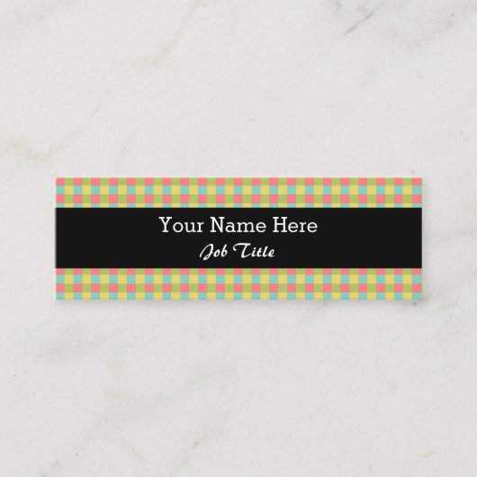 Dazzle Check Black skinny Mini Visitekaartje (Voorkant)