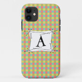Dazzle Check 'Monogram' iPhone case verticaal (Achterkant)