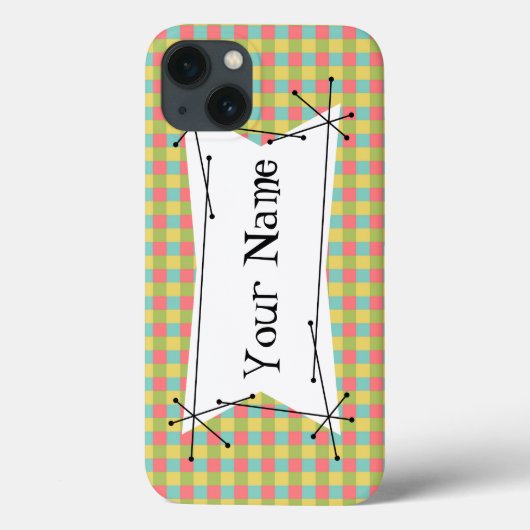 Dazzle Check 'Name' in horizontale hoofdletters Case-Mate iPhone Case (Achterkant)