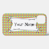 Dazzle Check 'Name' in horizontale hoofdletters Case-Mate iPhone Case (Achterkant (horizontaal))