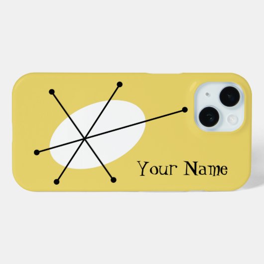 Dazzle Geel 'Jouw naam' iPhone hoesje (Achterkant (horizontaal))