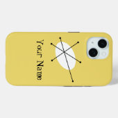 Dazzle Geel 'Naam' iPhone hoesje verticaal (Achterkant (horizontaal))