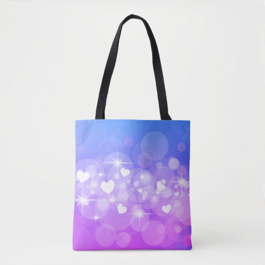 Dazzle Hearts en sterren op maat canvas tas (Voorkant)