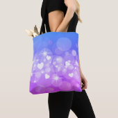 Dazzle Hearts en sterren op maat canvas tas (Dichtbij)