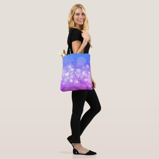Dazzle Hearts en sterren op maat canvas tas (Op model)