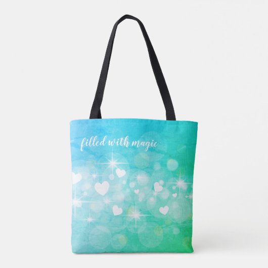 Dazzle Hearts en sterren op maat canvas tas (Achterkant)