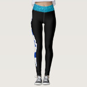 Dazzle in Blauwe panty's, Glitter Israel Flag Desi Leggings (Voorkant)