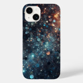 Dazzle in donkerblauw: de ultieme glitter Case-Mate iPhone case (Achterkant)