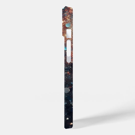 Dazzle in donkerblauw: de ultieme glitter Case-Mate iPhone case (Achterkant / Links)