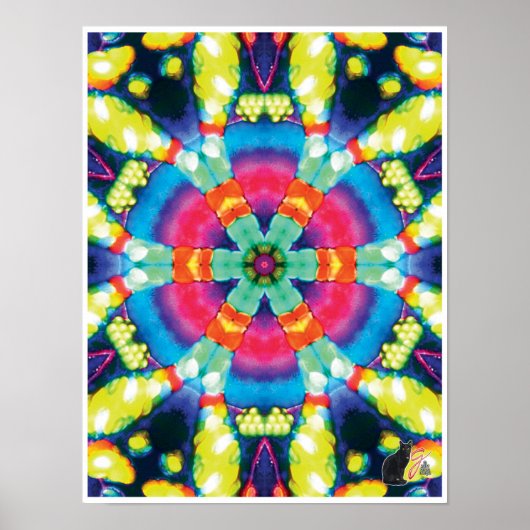 Dazzle Kinetic Collage Kaleidoscope Poster (Voorkant)