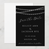 Dazzle Me Chic Wedding Save the Date Kaart (Voorkant / Achterkant)