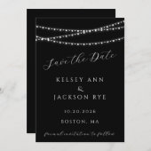 Dazzle Me Chic Wedding Save the Date Kaart (Voorkant / Achterkant)