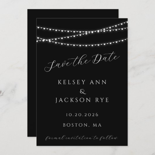 Dazzle Me Chic Wedding Save the Date Kaart (Voorkant / Achterkant)