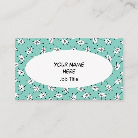 Dazzle Multi Blue visitekaartje ovaal wit (Voorkant)