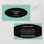 Dazzle Multi Blue visitekaartje oval zwart (Voorkant / Achterkant)