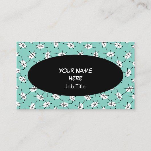 Dazzle Multi Blue visitekaartje oval zwart (Voorkant)