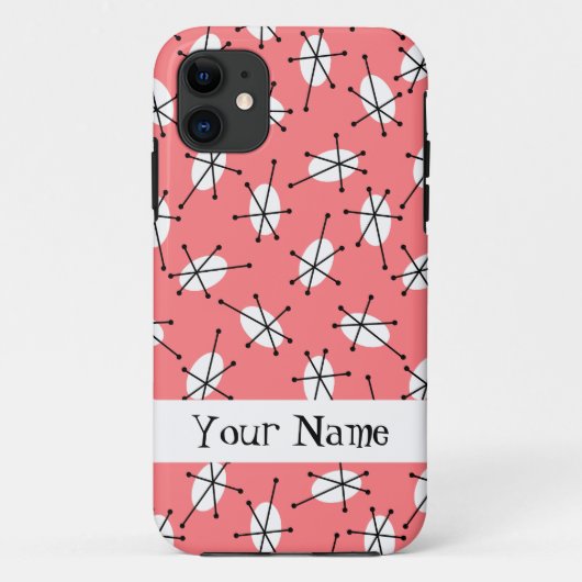 Dazzle Multi Roze 'Naam' iPhone case (Achterkant)