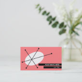 Dazzle Pink visitekaartje zwart terug (Staand voorkant)