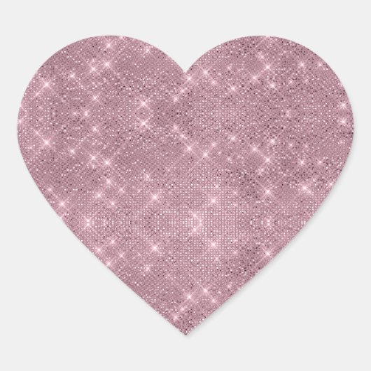 DAZZLE Roze Glitter Hart Sticker (Voorkant)