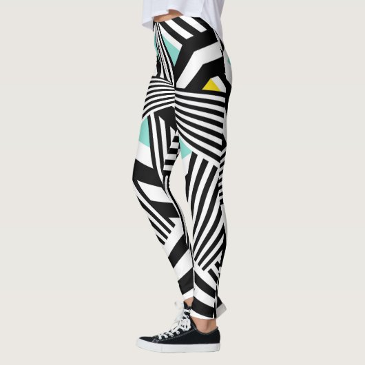 Dazzle Sazzle Leggings Black/White Colour Touch (Links)
