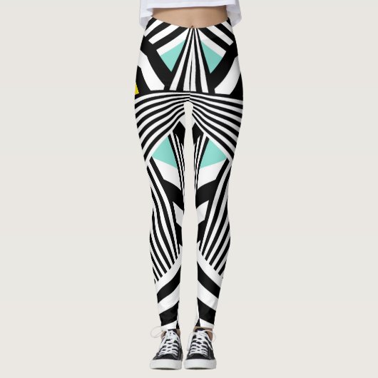 Dazzle Sazzle Leggings  Black/White Colour Touch (Voorkant)