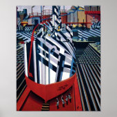Dazzle-schepen in Drydock in de Abstracte kunst va Poster (Voorkant)