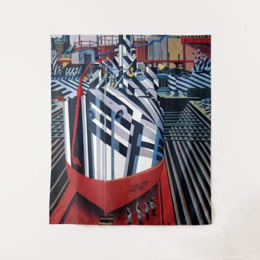 Dazzle-schepen in Drydock in de Abstracte kunst va Wandkleed (Voorkant)