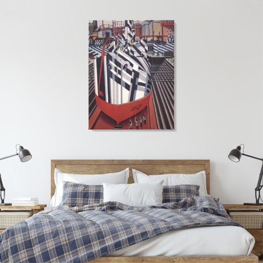 Dazzle-ships in Drydock verpakte canvas print (Insitu (Slaapkamer))