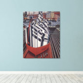 Dazzle-ships in Drydock verpakte canvas print (Insitu (Houten vloer))