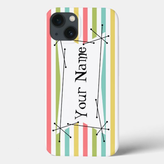 Dazzle Stripe Classic Name iPad Mini horizontaal Case-Mate iPhone Case (Achterkant)