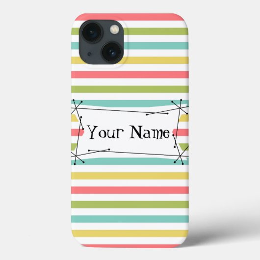 Dazzle Stripe Classic Name iPad Mini verticaal Case-Mate iPhone Case (Achterkant)