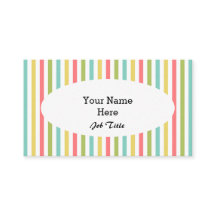 Dazzle Stripe Classic visitekaartje ovaal wit