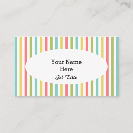 Dazzle Stripe Classic visitekaartje ovaal wit (Voorkant)