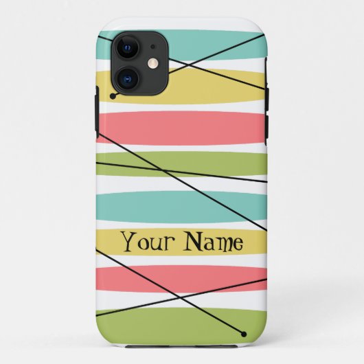 Dazzle Stripe 'Naam' iPhone hoesje (Achterkant)