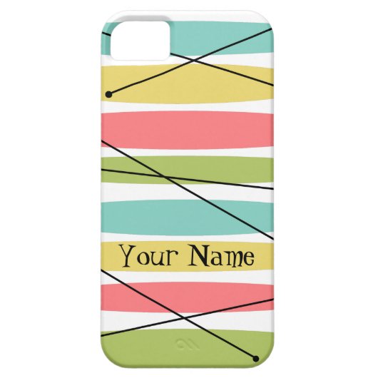Dazzle Stripe 'Naam' iPhone hoesje (Achterkant)