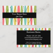 Dazzle Stripe visitekaartje zwart (Voorkant / Achterkant)