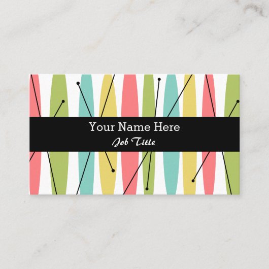 Dazzle Stripe visitekaartje zwart (Voorkant)