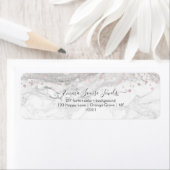 Dazzled Bluxh Roze Confetti Marmer PixDezines Etiket (Insitu)