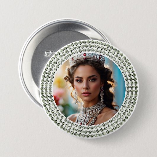 Dazzled Dreams Pageant Button Photo Pin (Voorkant /achterkant)